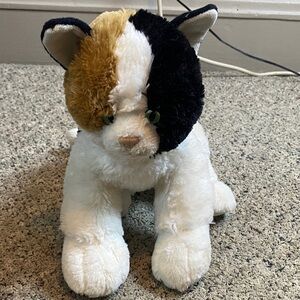2012 Build A Bear Plush Cat Stuffed Toy - Black, White & Brown